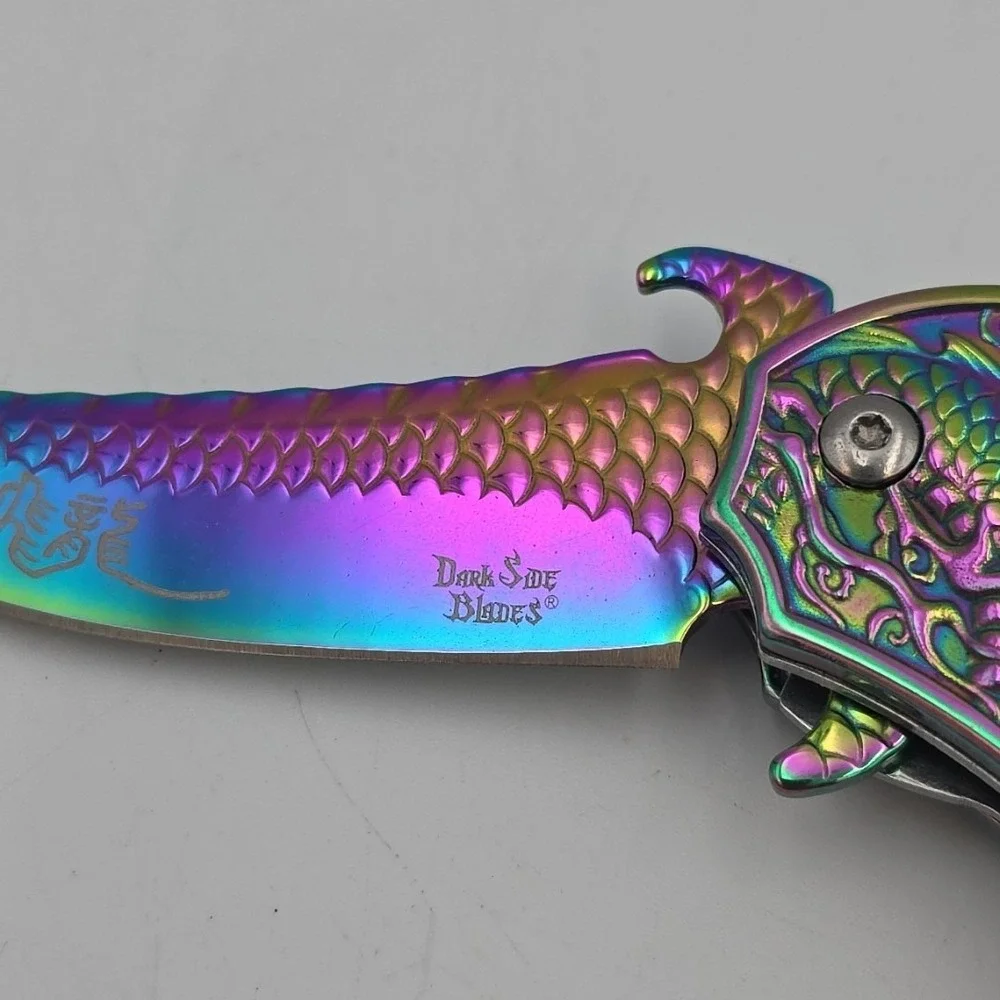 DARK SIDE BLADES (DS-A019) Rainbow Dragon Spring Asstd. Folding Pocketknife